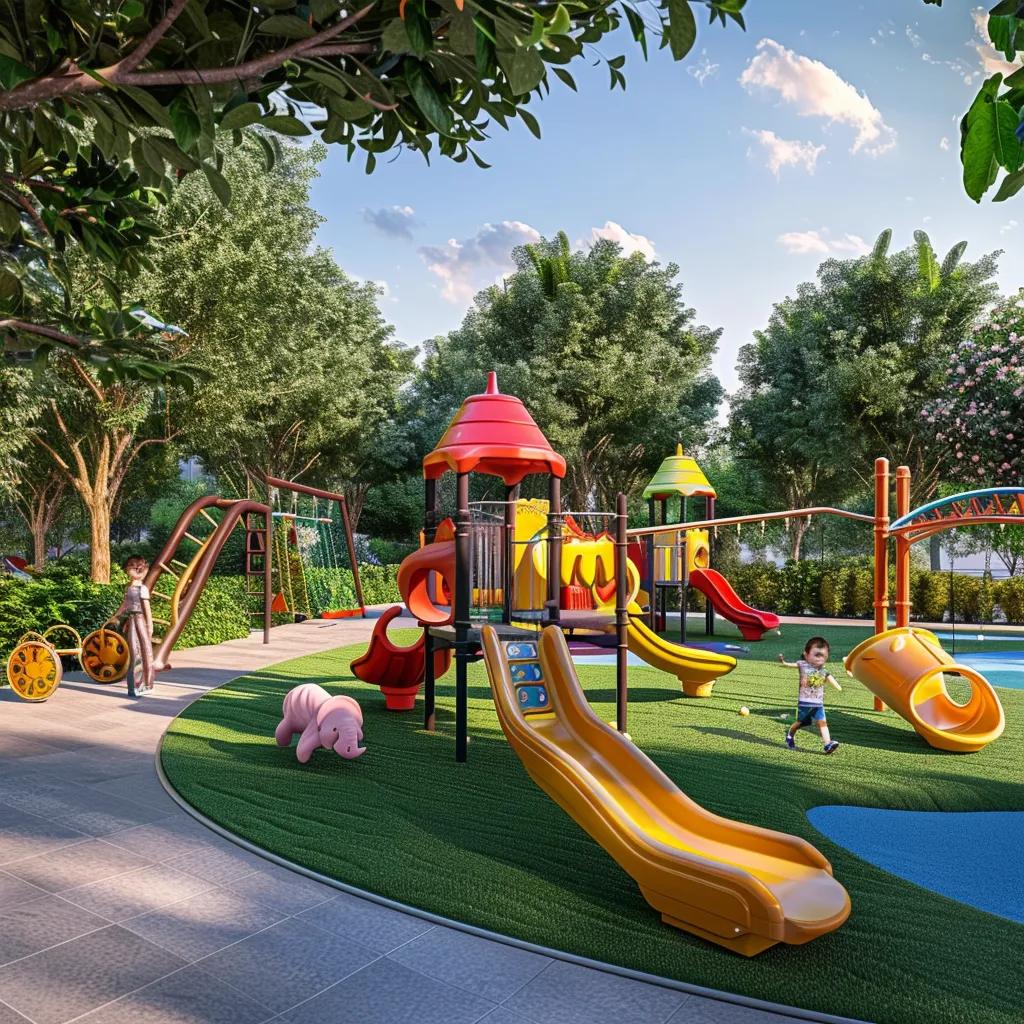 Childproofed indoor play area with anchored furniture, outlet covers, and soft corner guards, ensuring safety for children