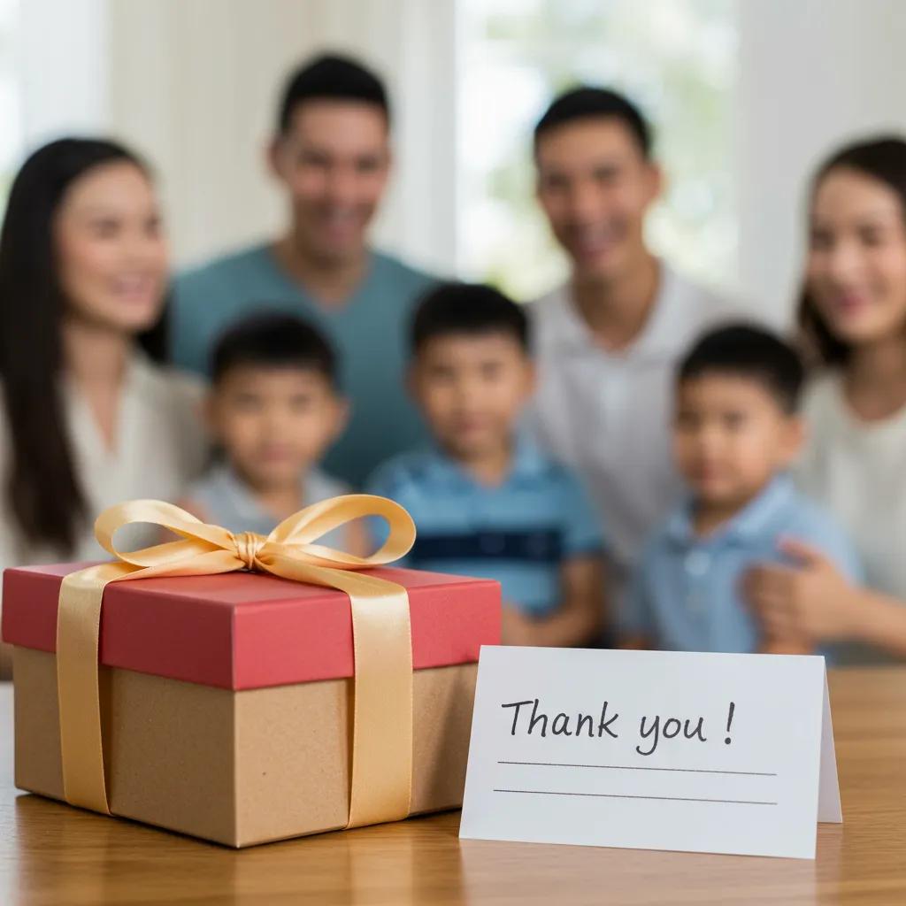 Close-up of a gift box and handwritten note, illustrating the importance of thoughtfulness in gift giving